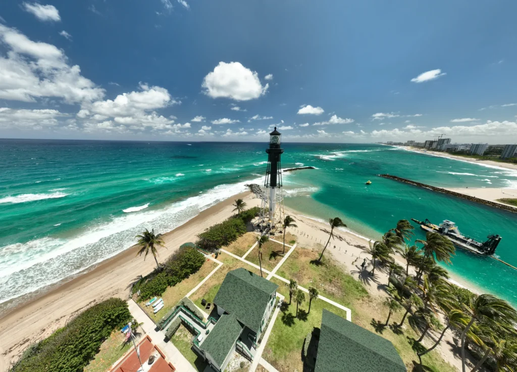 Lighthouse grounds and surrounding water
