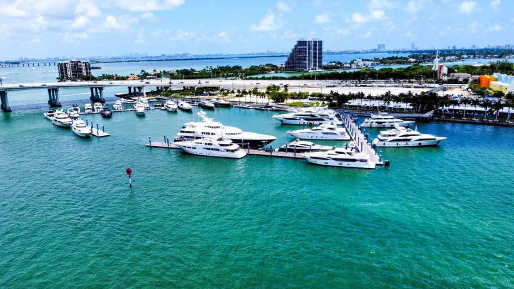 Marina and boats beside the waterfront