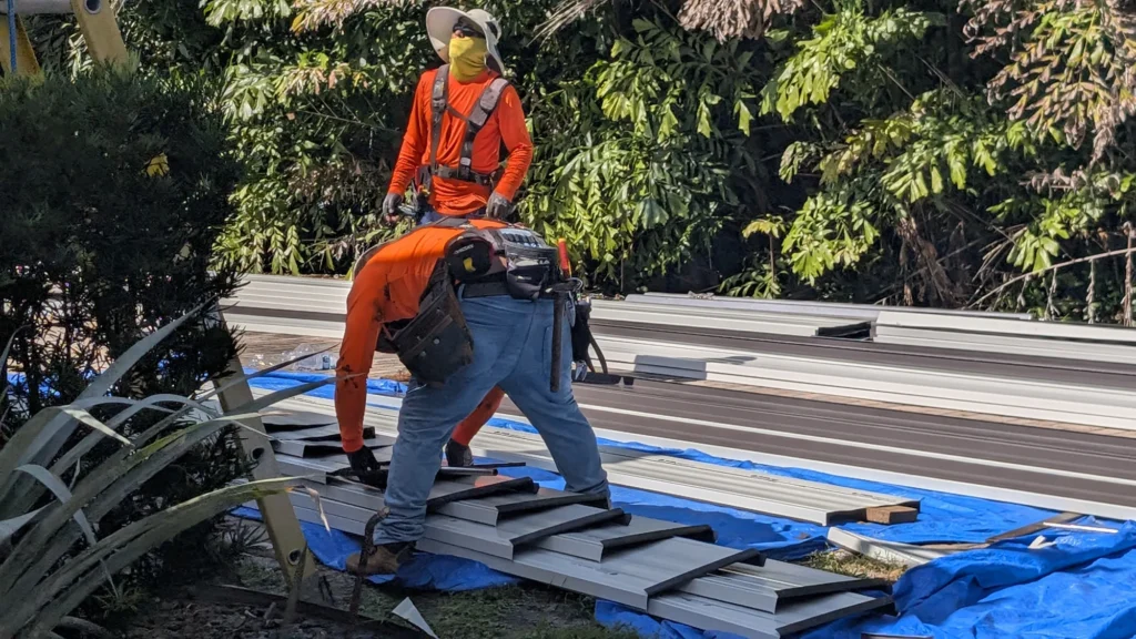 Preparing roof panels at ground level