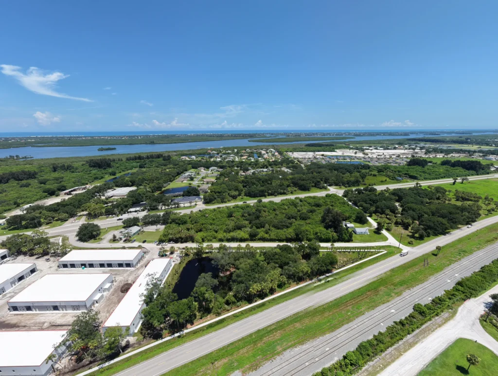 Development land and neighboring buildings