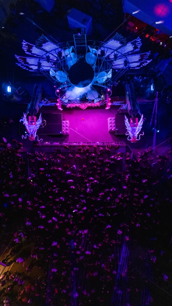 Concert stage lighting and audience