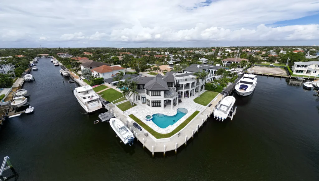 Property at a bend in the waterway
