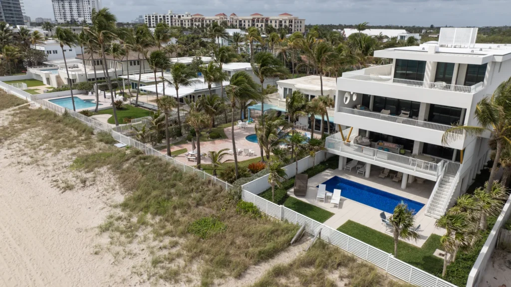 Beachfront home and neighboring properties