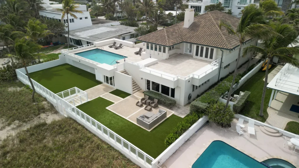 Residential building and surrounding garden
