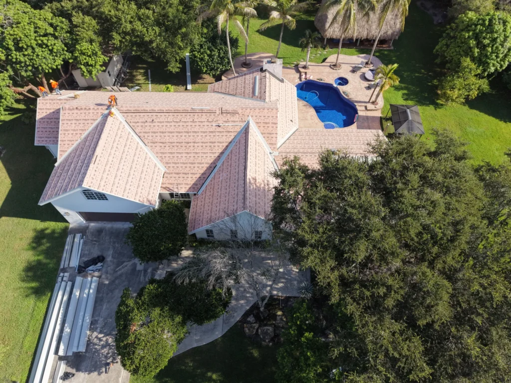 SW Ranches property and roof work from above