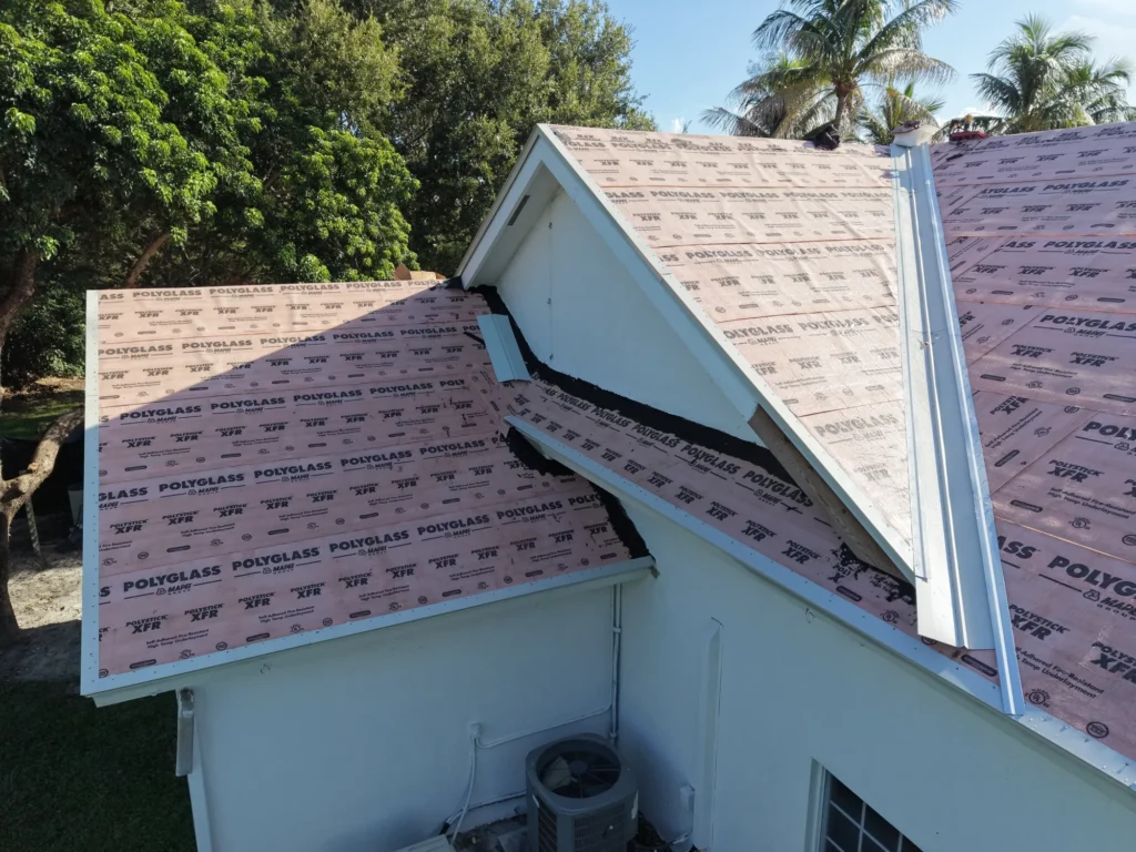 Roof underlayment and gable detail